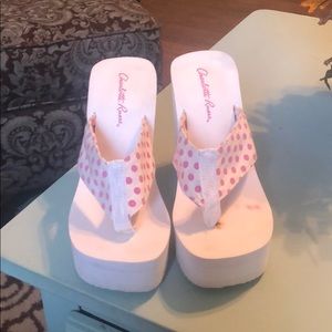 Charlotte Russe heeled flip flops